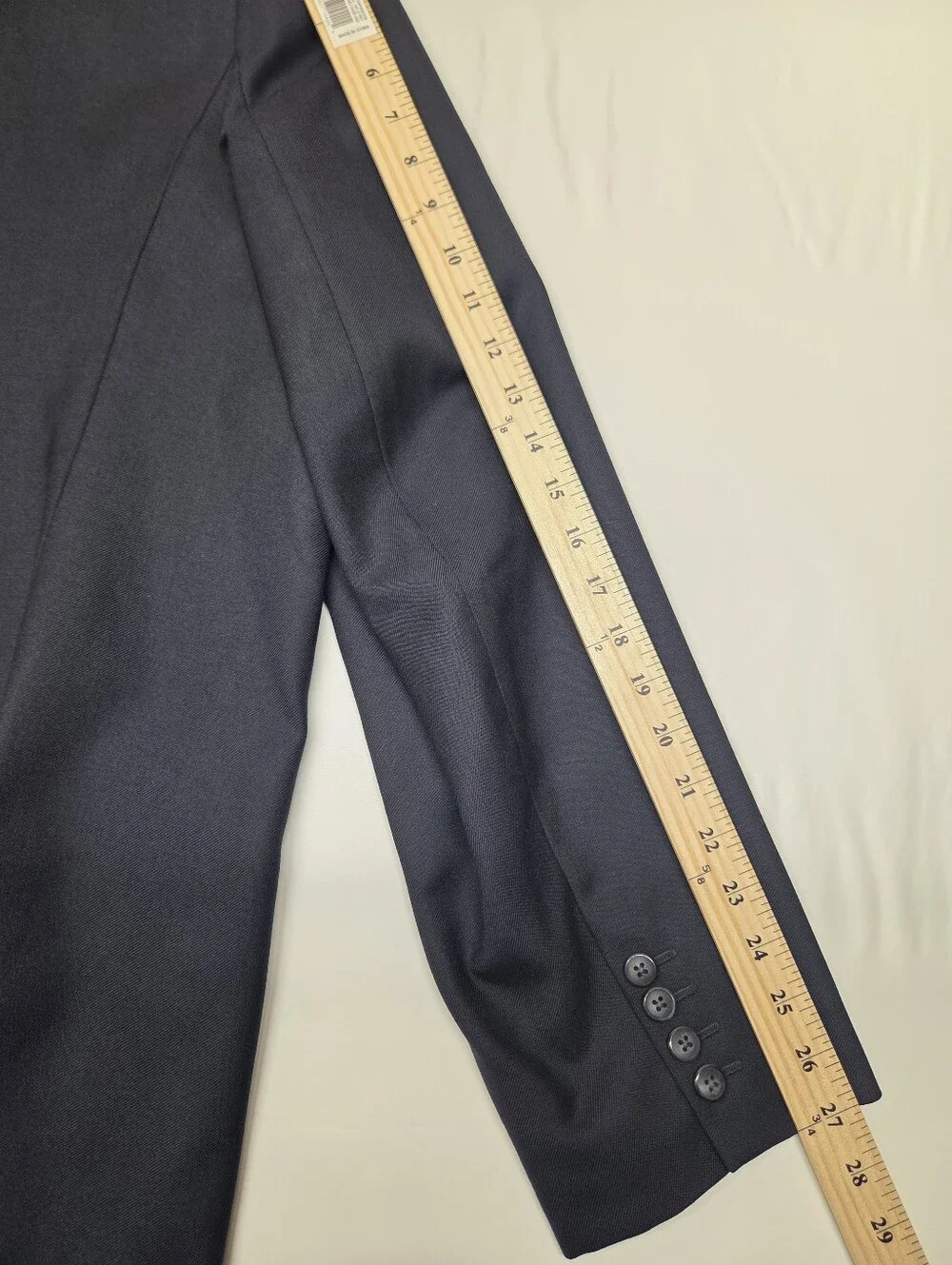 LL Bean Mens 48R Navy Wool Blazer Sport Coat Zip Pocket